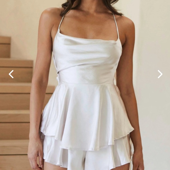 NWT Saints + Secrets Champagne Satin Dress AU 10 US M - Picture 3 of 8